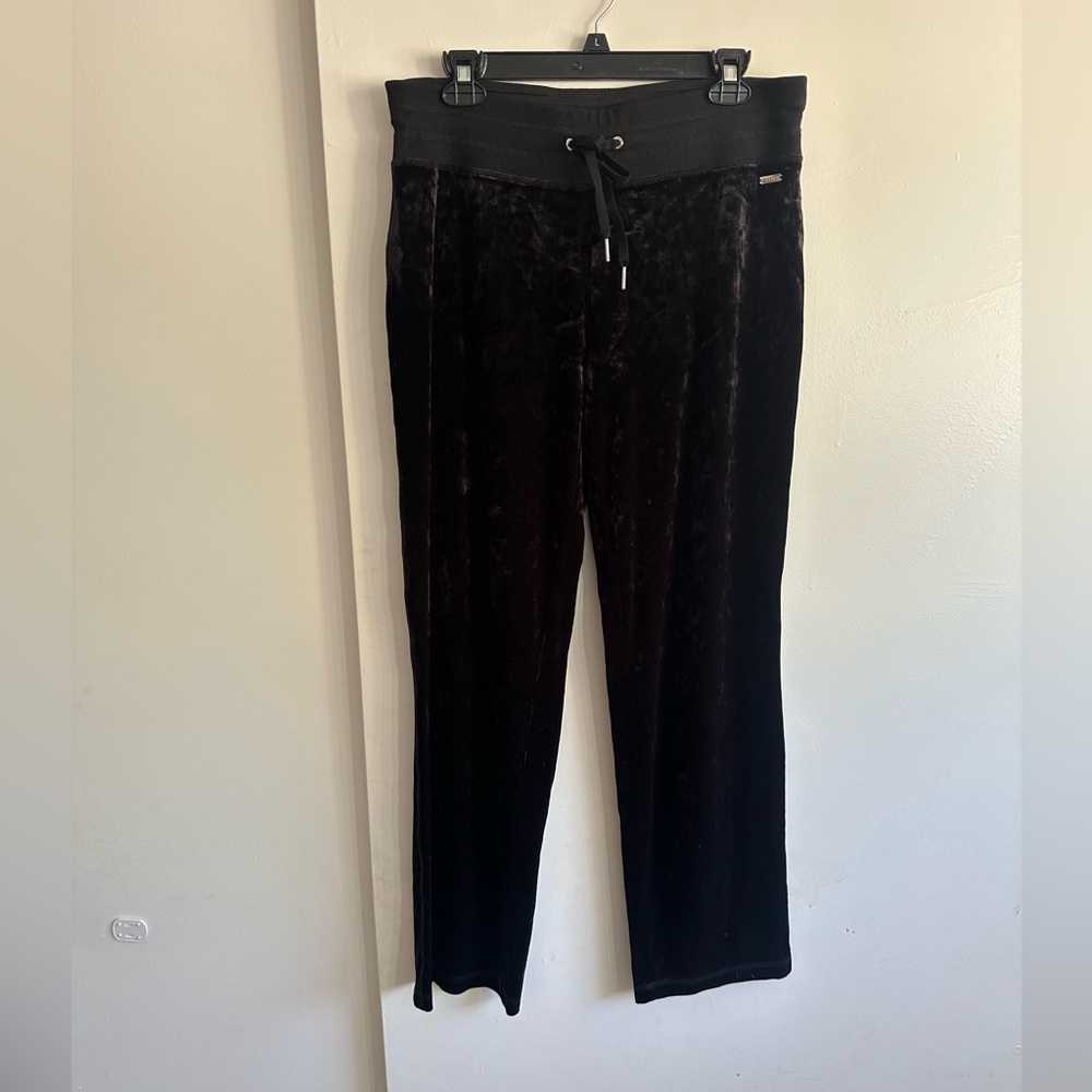 Calvin Klein Black Velvet Drawstring Lounge Pants